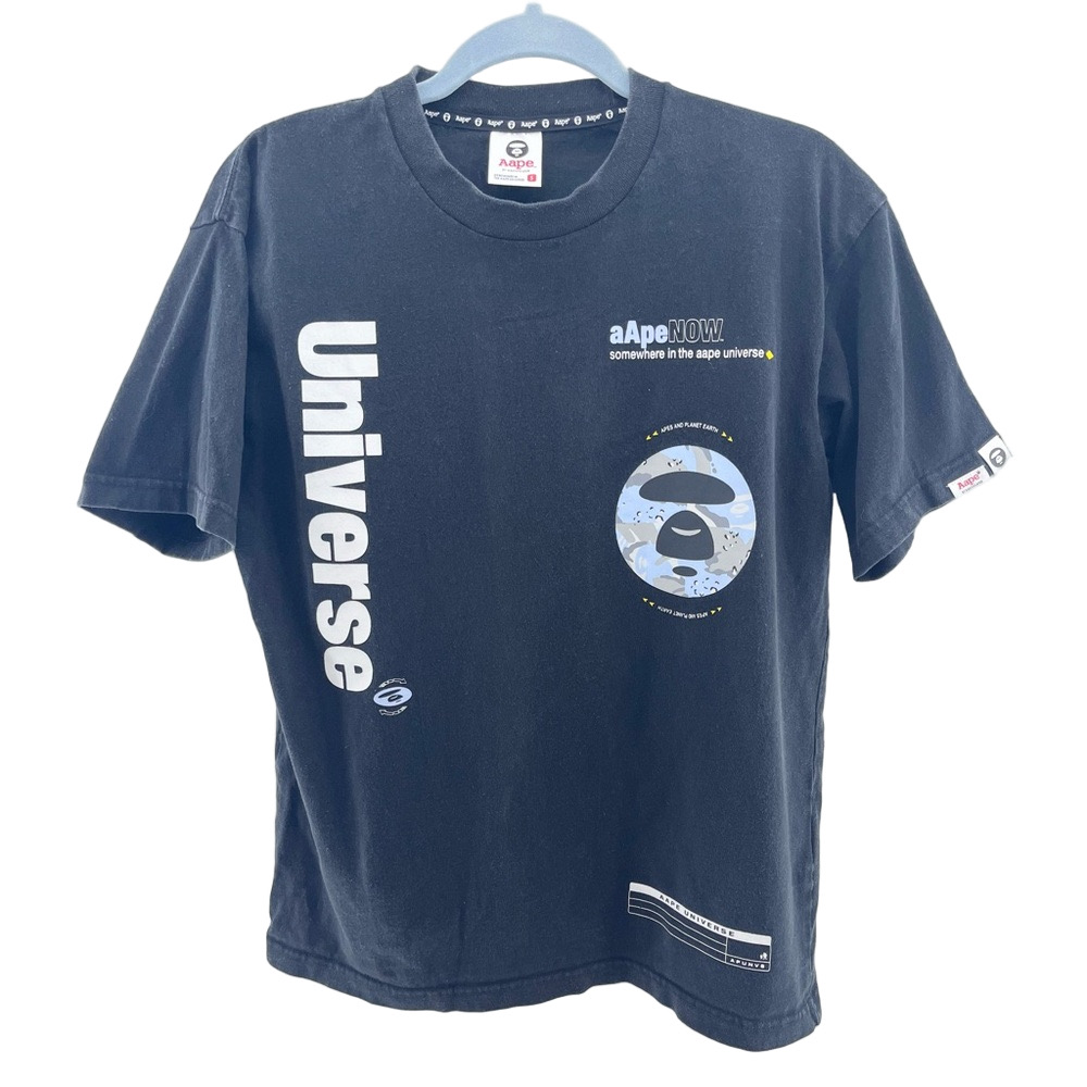 Vintage y2k  BAPE A Bathing Ape Black Graphic T-Shirt Small